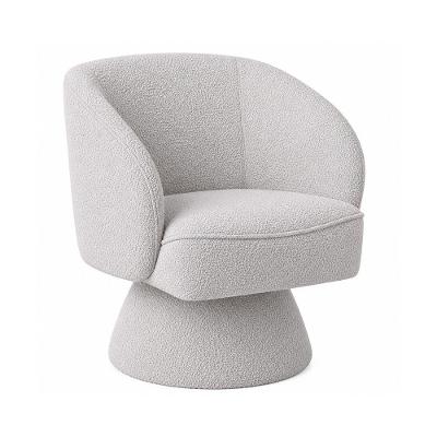 Poltrona Aurora Fixa com Revestimento Bouclé Confortável Cinza Sallar Home