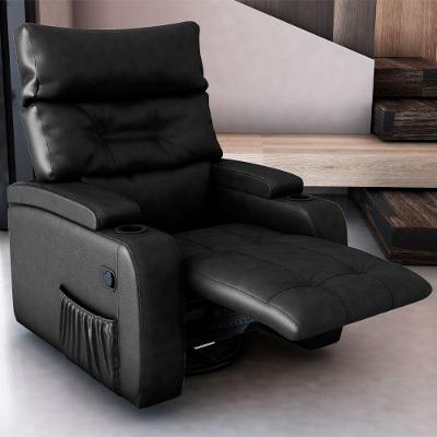 Poltrona Cris 84cm Reclinável Giratória Courino Confortável Preto Cris Decor