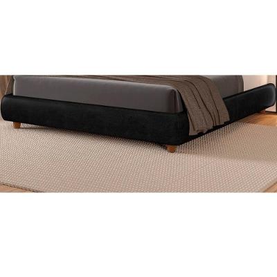 Cama Japonesa Queen Seo com Estofamento Courino Madeira Preto Sallar Home