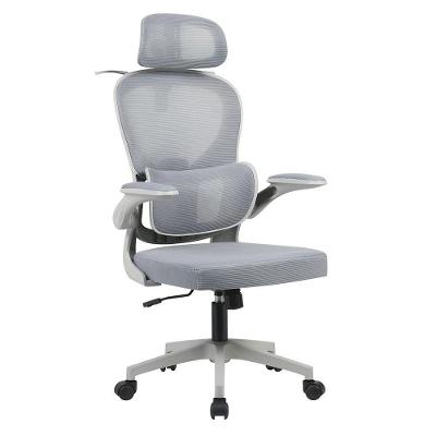 Cadeira de Escritório Albari Presidencial Tecido Tela Base Giratória com Relax Cinza Sallar Home