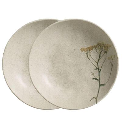 Prato Fundo Campestre 2 Peças Cerâmica Bio Stoneware para Uso Diário Off White Porto Brasil