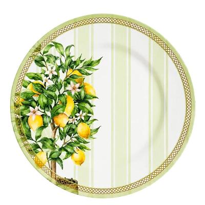 Prato Raso Doce Limone Plus 29,5cm Cerâmica Decorativo para Mesa Posta Amarelo Alleanza