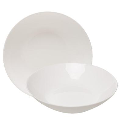 Prato Fundo Essenza 1 Peça Vidro Opalino Liso para Uso Diário Branco Rojemac