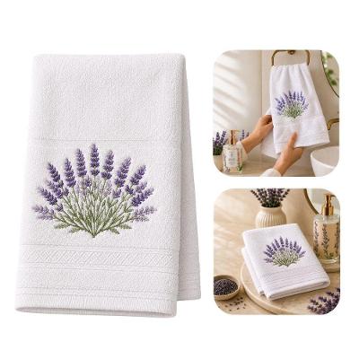 Toalha de Rosto Lavanda 48x30CM Algodão 200g-m2 Absorvente Branco Lemis