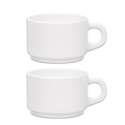 Xícara de Café Essenza em Vidro Opalino Kit com 2 Unidades para Hotel Restaurante Branco Rojemac
