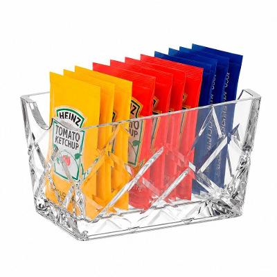 Porta Sachê Luxe para Açúcar Adoçante Ketchup de Vidro Organizador para Mesa Transparente Hauskraft