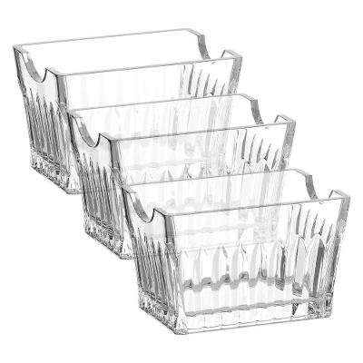 Porta Sachê Serene Organizador para Açúcar Adoçante e Ketchup em Vidro para Mesa Transparente