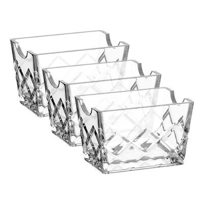 Porta Sachê Luxe para Açúcar Adoçante e Ketchup de Vidro 3 Unidades Organizador para Mesa Hauskraft