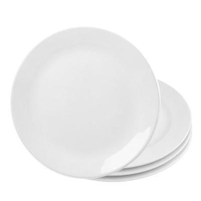 Jogo 4 Prato Raso Essenza 25,5cm Vidro Branco Opalino para Uso Diário Rojemac