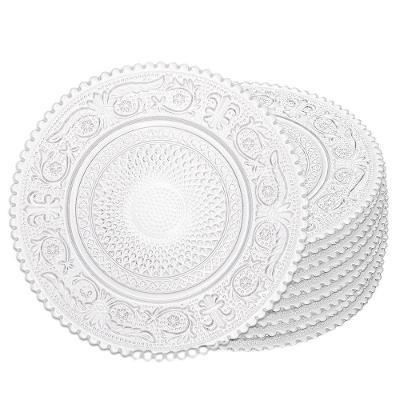Prato de Sobremesa Angel em Vidro 14cm para Festas e Jantares Transparente Lyor