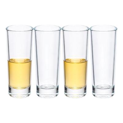 Copo de Shot Titanium para Destilados Vidro Base Reforçada Kit 4 Unidades Transparente Hauskraft