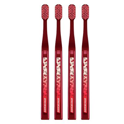 Escova de Dente Dentalclean 4368 com Cerdas Ultra Macias 4 Unidades Vermelho
