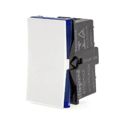 Interruptor Simples 611000BC 10A 250V com Visor Azul Branco Legrand