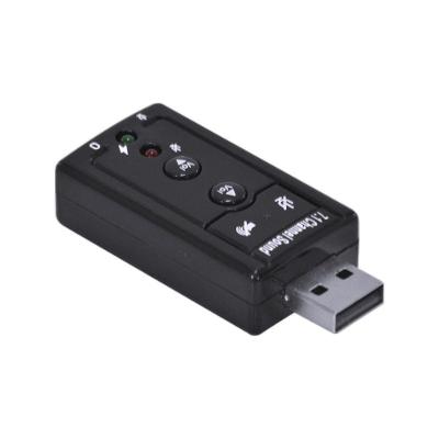 Adaptador de Áudio AUSB71 Som 3D Virtual 7.1 Canais Controle Fácil Preto Vinik