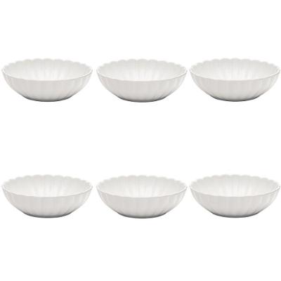 Conjunto de Pratos Fundos Flora Camélia 6 Peças Porcelana Off White Oxford