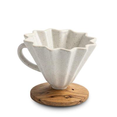 Suporte para Filtro de Café 100 de Cerâmica Flocos Alta Resistência Cozinha Creme Ceraflame