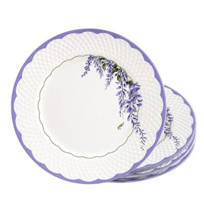 Conjunto de Pratos Lolly Plus 4 Peças Cerâmica Texturizada para Uso Diário Branco Alleanza