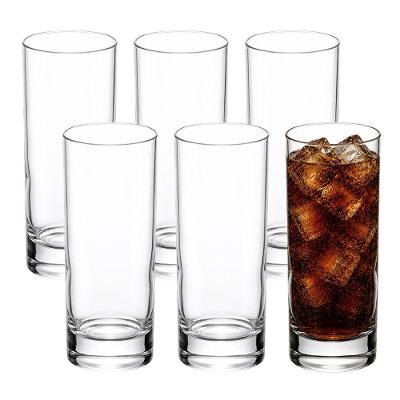 Jogo 6 Copos Altos Island para Drink de Vidro com Base Reforçada para Bebidas Fria e Temperatura