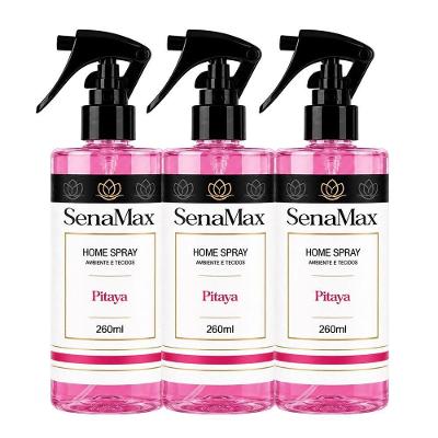 Aromatizante Home Spray Pitaya com Fragrância Fresca e Natural Kit 3 Unidades 260ML Senamax
