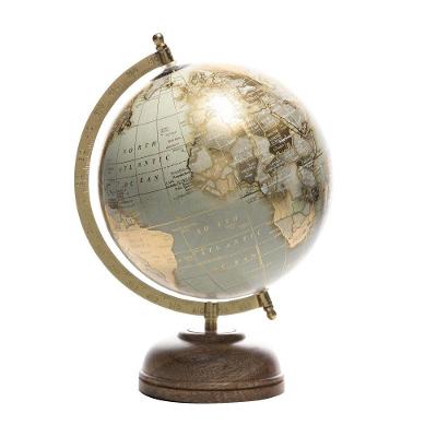 Globo Decorativo 20x30cm Design Contemporâneo Dourado e Bege Wolff