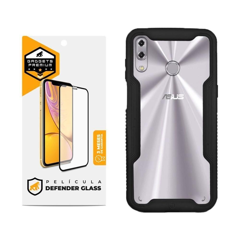 Kit Capa Case Capinha Dual Shock E Pelicula Defender Glass Para Asus Zenfone 5 / 5Z - Gshield - 1