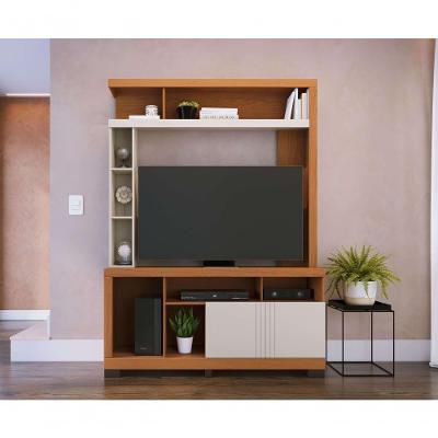 Estante Home Theater Elba 2 Portas 3 Prateleiras MDF-MDP 136CM Off White