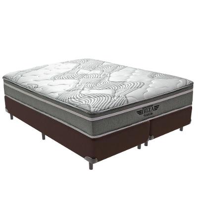Cama Box com Colchão King Ibiza Pillow Top Molas Ensacadas Tecido Sintético Vtech