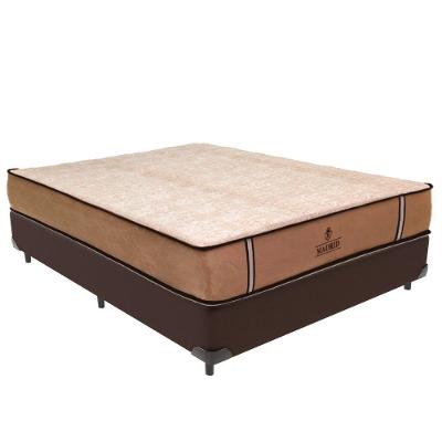Cama Box Solteiro Madrid Pillow Top Molas Ensacadas Tecido Marrom Vtech