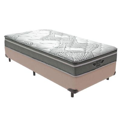 Cama Box Solteirão Ibiza Pillow Top Molas Ensacadas Tecido Bege Vtech