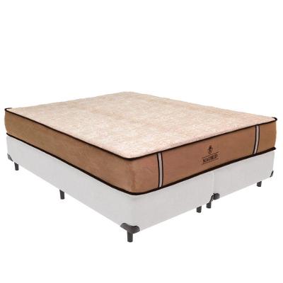 Cama Box King Madrid Pillow Top Molas Ensacadas Tecido Branco Vtech