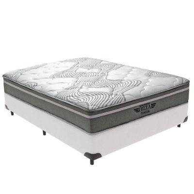 Cama Box com Colchão Viúvo Ibiza Pillow Top Molas Ensacadas Tecido Sintético Vtech