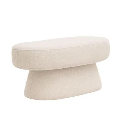 Banco Organico Solis 1 Lugar Estrutura Madeira de Eucalipto Boucle Off White Solis