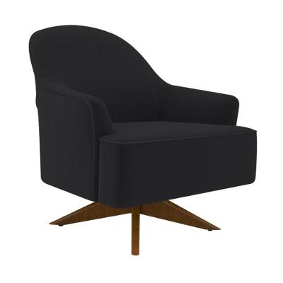 Poltrona Epic Giratória Veludo com Assento Confortável Preto Sallar Home