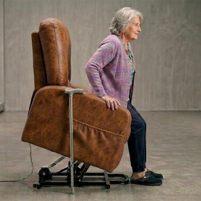 Poltrona Lift Rover Reclinável Elétrica Courino com Elevação Confortável Sallar Home