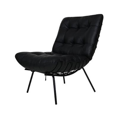 Poltrona Laura Decorativa com Estrutura em Aço Confortável Preto Sallar Home