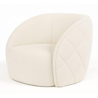 Poltrona Hermon Fixa Boucle com Pés Palito Off White Sallar Home