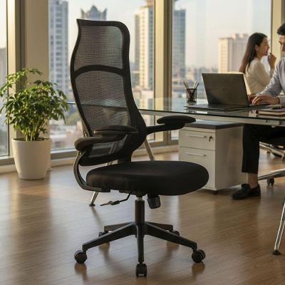 Cadeira de Escritório Abby Ergonômica Tecido Base Giratória com Encosto Mesh Preta Office