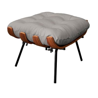 Puff Decorativo Laura Redondo Couro Sintético Off White Sallar Home