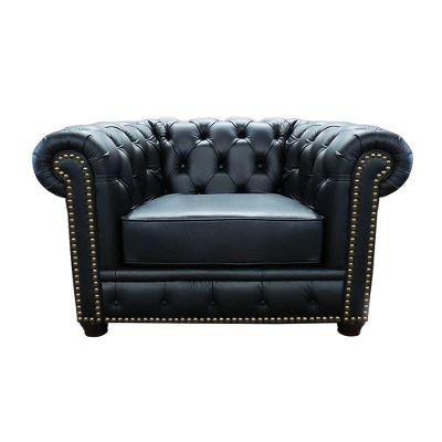 Poltrona Maísa Decorativa em Couro com Estrutura de Madeira Preto Sallar Home