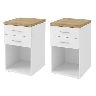 Gaveteiro TOQ Moderno 2 Gavetas MDP com Corrediças Metálicas Branco Artany