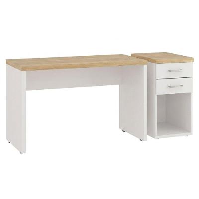 Mesa Escritório TOQ Moderno 2 Gavetas MDP 120CM Branco Artany