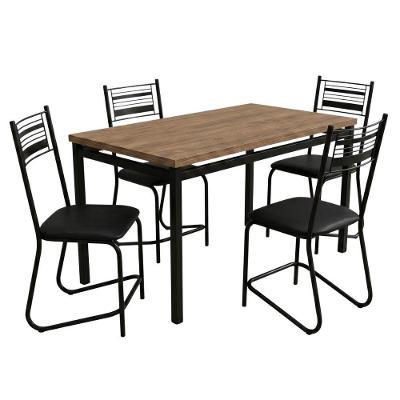 Conjunto de Mesa de Jantar Atlanta 4 Lugares Tampo em MDF Amadeirado 136CM Artefamol Móveis