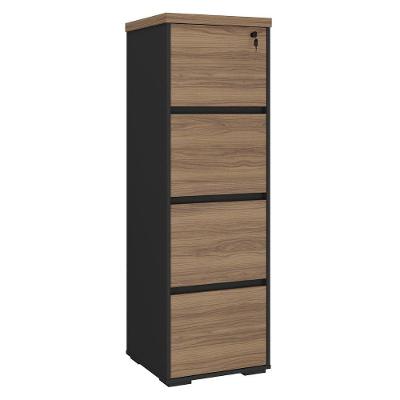 Arquivo 629 Moderno 4 Gavetas MDF-MDP com Corrediças Telescópicas Preto Artany