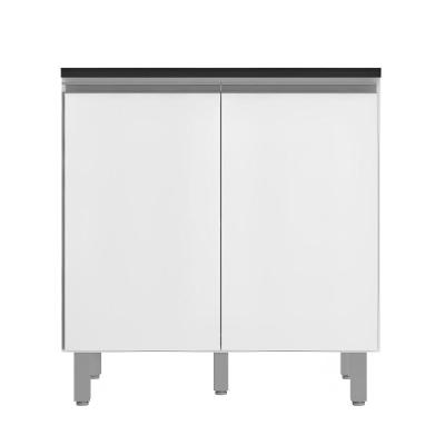 Balcão 80cm com Tampo J00092 2 Portas 1 Prateleira MDP e MDF  80CM Branco