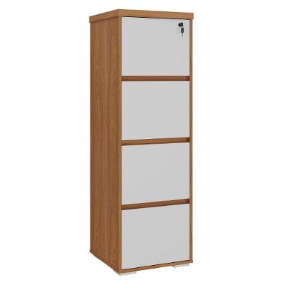 Arquivo 629 Moderno 4 Gavetas MDF-MDP com Corrediças Telescópicas Freijo Branco Artany