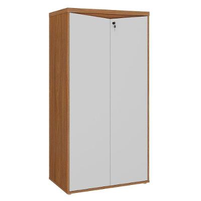 Armário para Escritório 628 com Chave 2 Portas 3 Prateleiras MDP 77CM Branco Artany