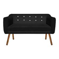 Namoradeira Julia 2 Lugares Preto Com Strass Pés Palito - 4