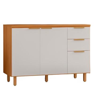 Balcão com Tampo Bari 3 Portas 2 Gavetas MDF  120CM Café Poliman Móveis
