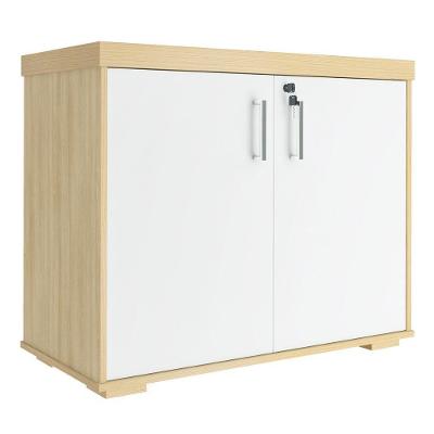 Balcão para Escritório Executivo 2 Portas 1 Prateleira MDP 90CM Carvalho Branco Artany