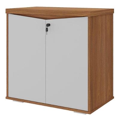Balcão Escritório 2 Portas 635 Moderno sem Gavetas MDP 74CM Branco Artany